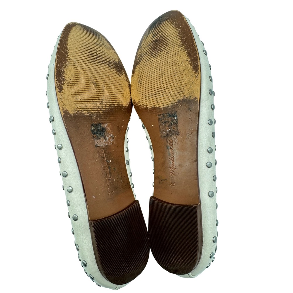 Madewell Greta Ballet Flat Off White Studded Jane Shoes Women Size 6.5 - Picture 9 of 12